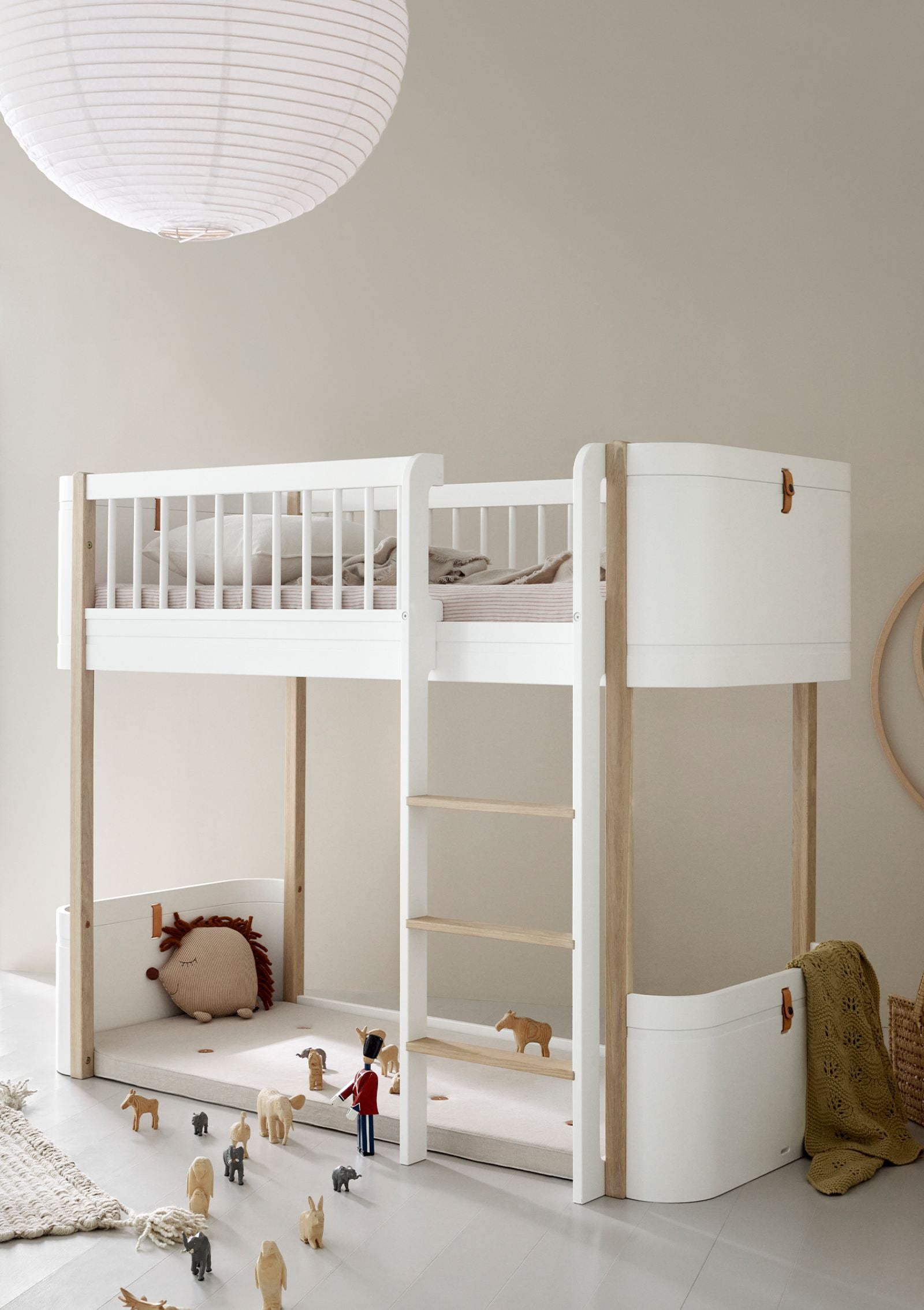 Oliver Furniture Umbauset für 'Wood Mini+' zum halbhohen Hochbett Weiß/Eiche