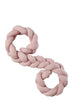Bettschlange geflochten Strick rosa XL