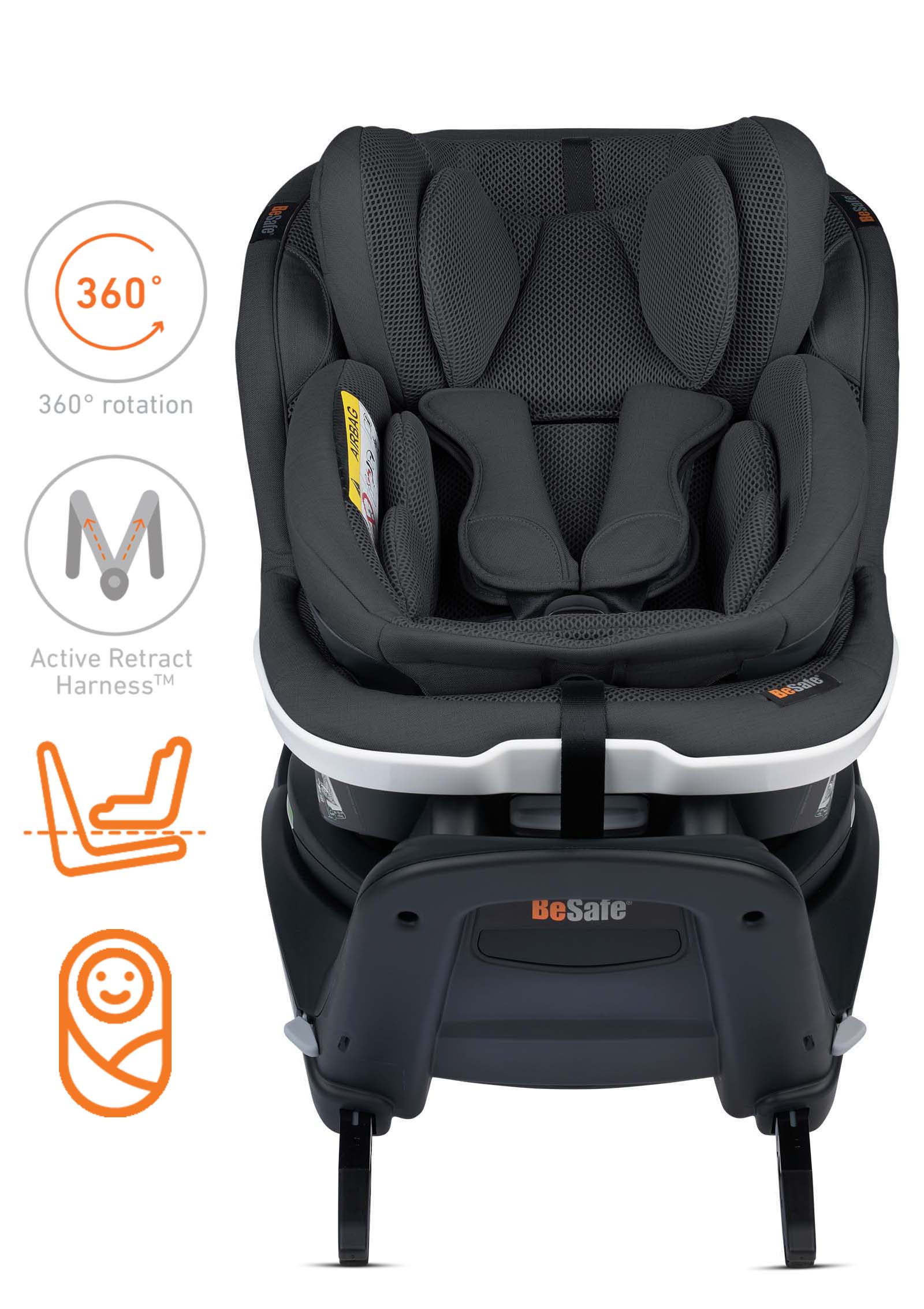 iZi Turn B i-Size Anthracite Mesh