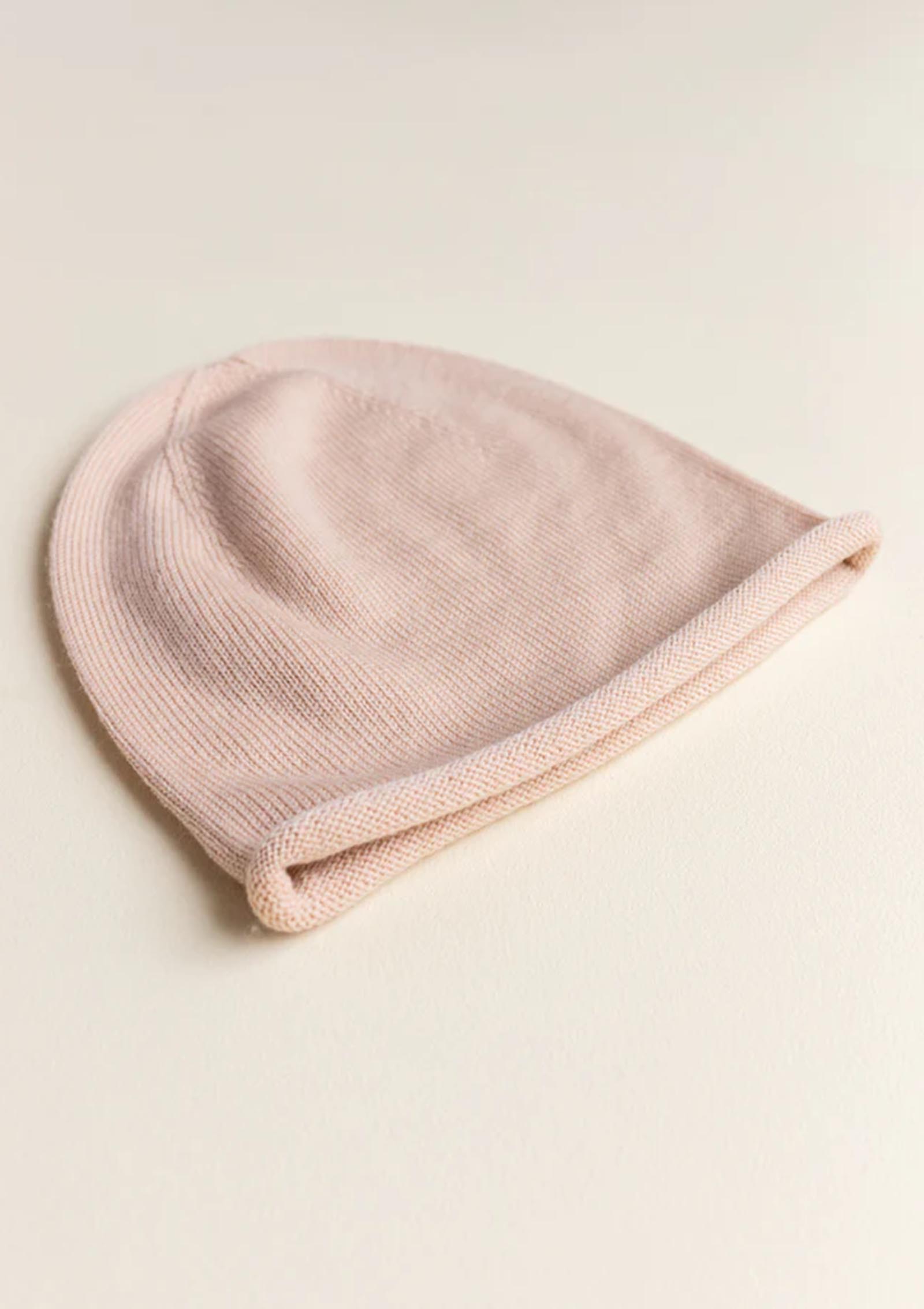 hvid Merino Beanie 'Efa' apricot