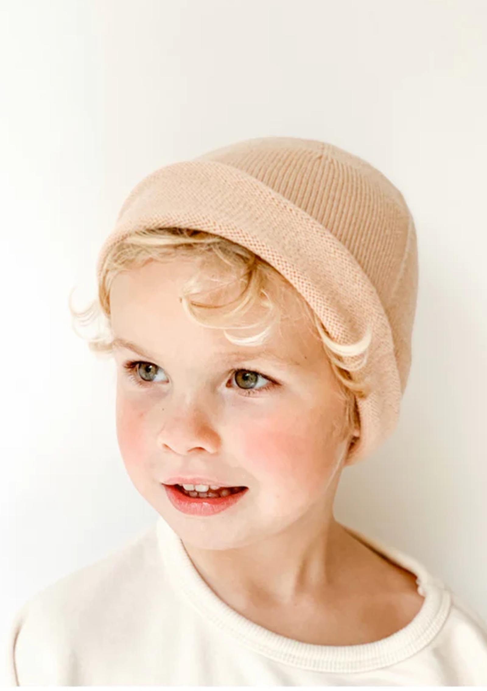 hvid Merino Beanie 'Efa' apricot