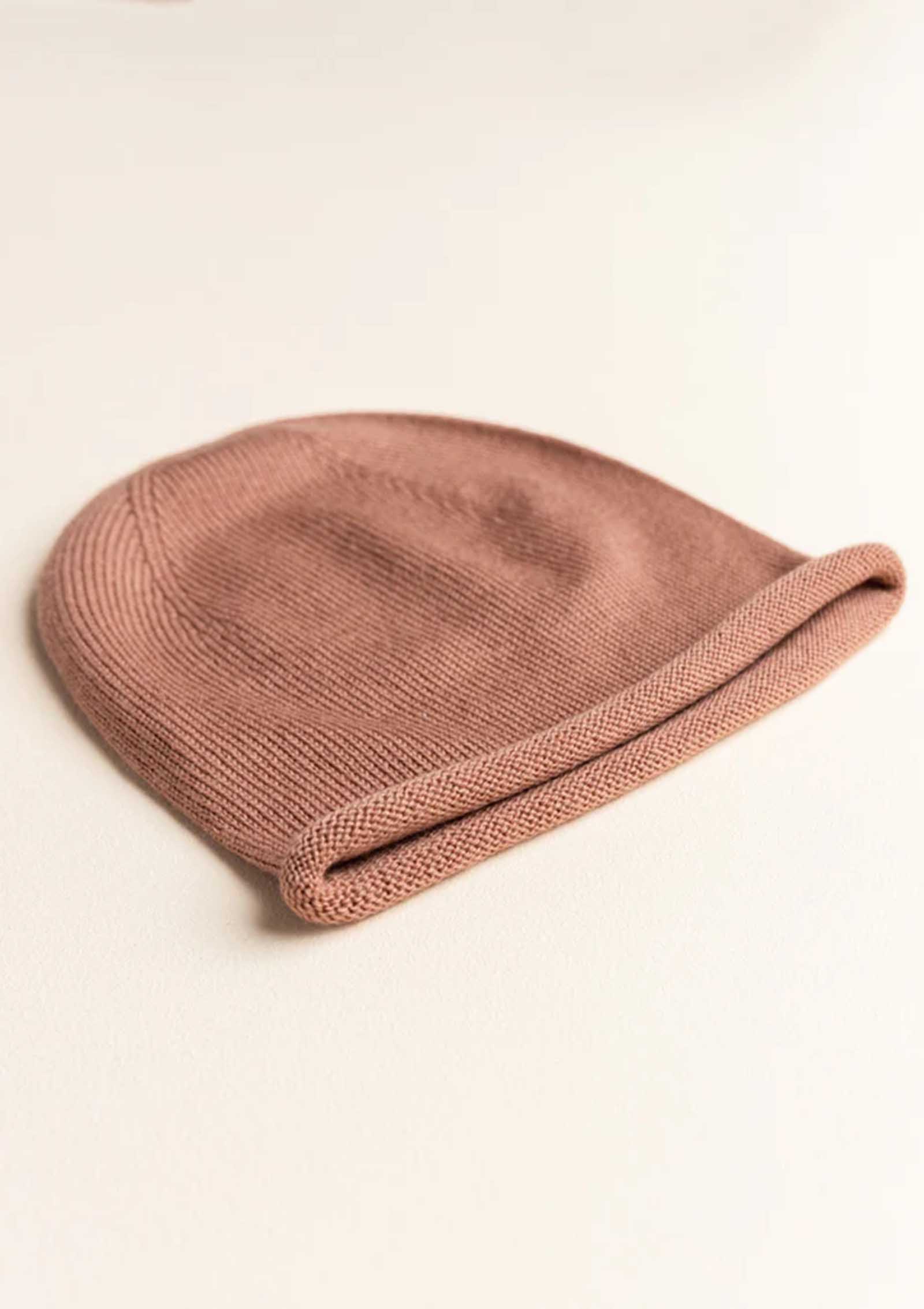 hvid Merino Beanie 'Efa' terracotta