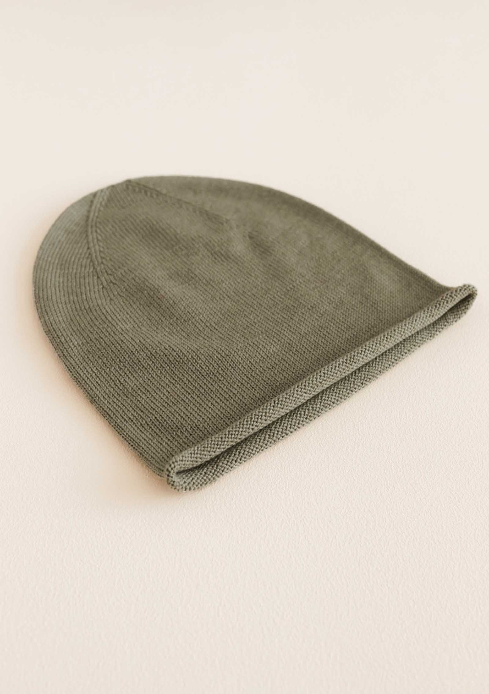 hvid Merino Beanie 'Efa' Artichoke