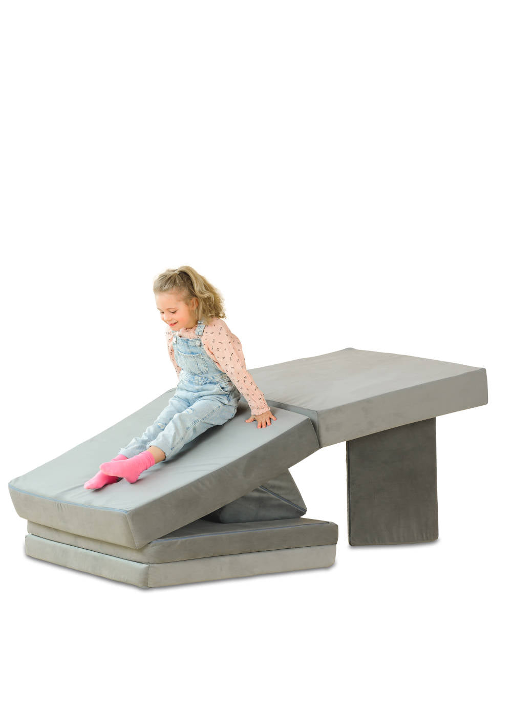 Spielsofa Velours Mond Grau