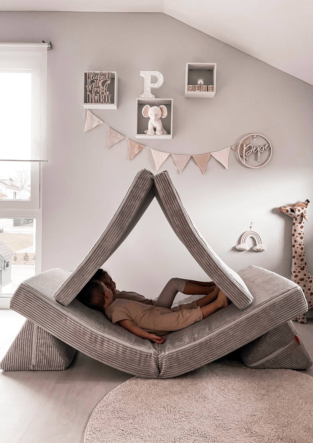 Spielsofa Cord Koala Grau