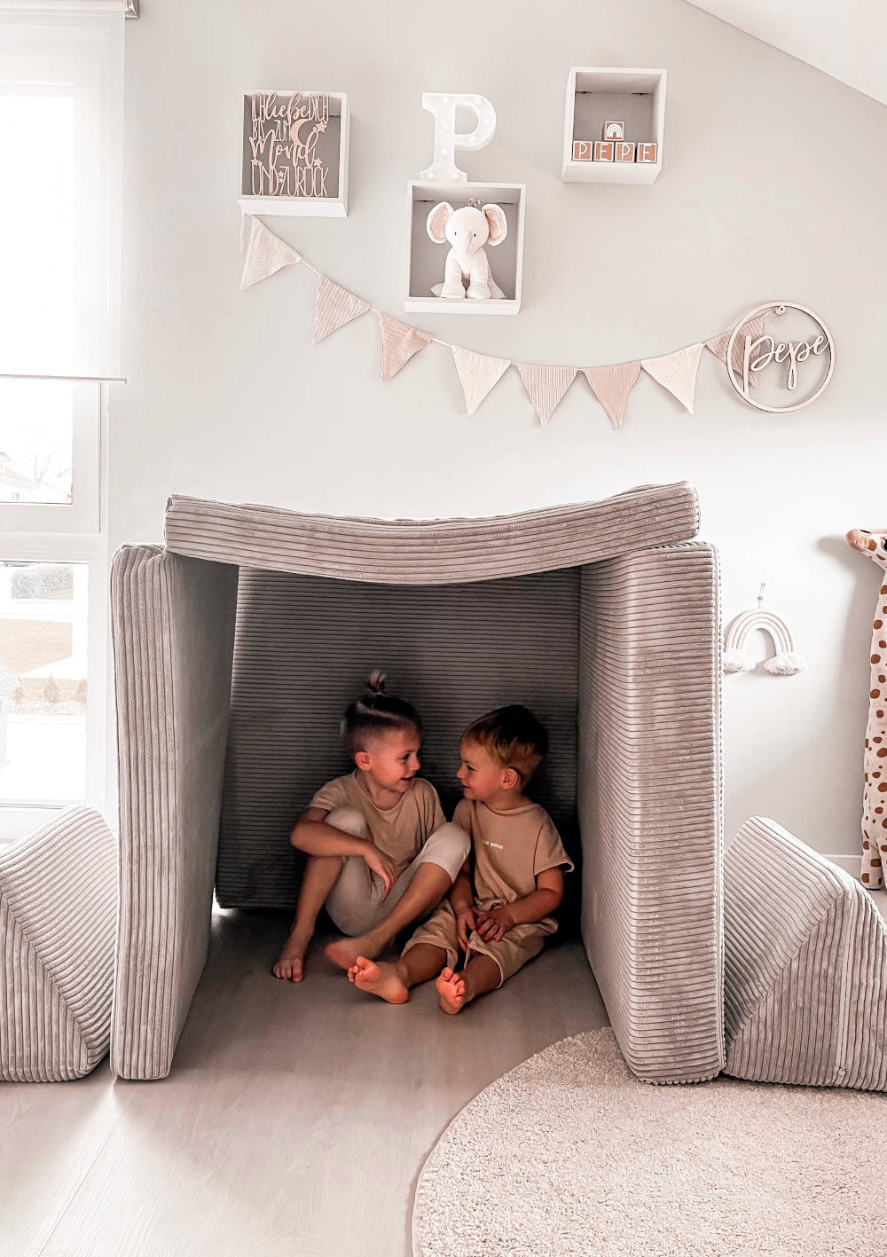 Spielsofa Cord Koala Grau