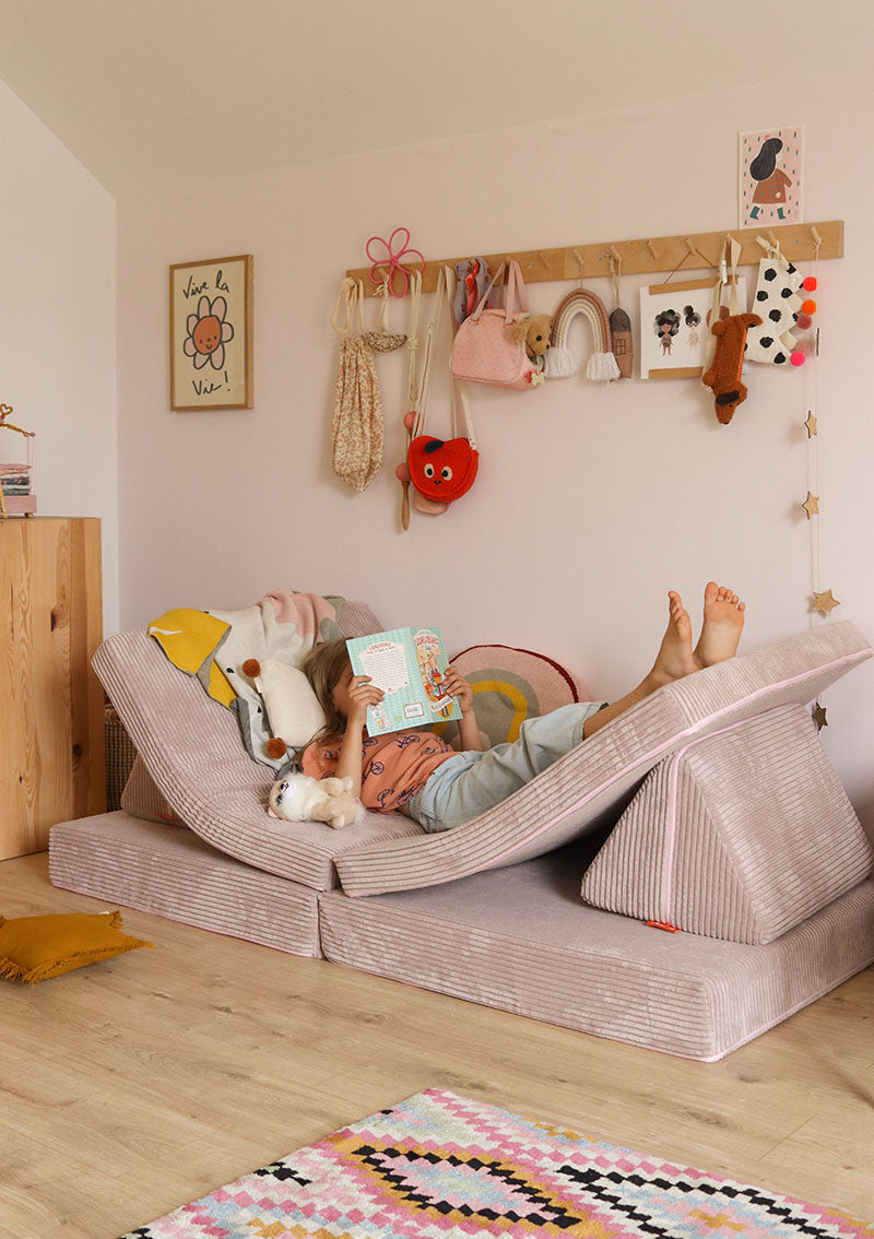 Funzy Spielsofa Cord Kirschblüte Rosa