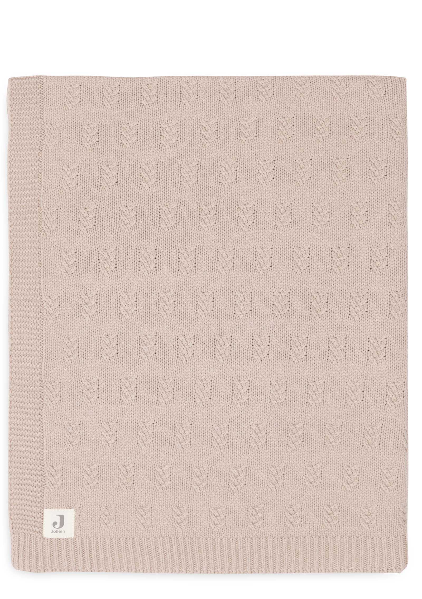 Jollein Decke Wiege 'Grain Knit' Wild Rose