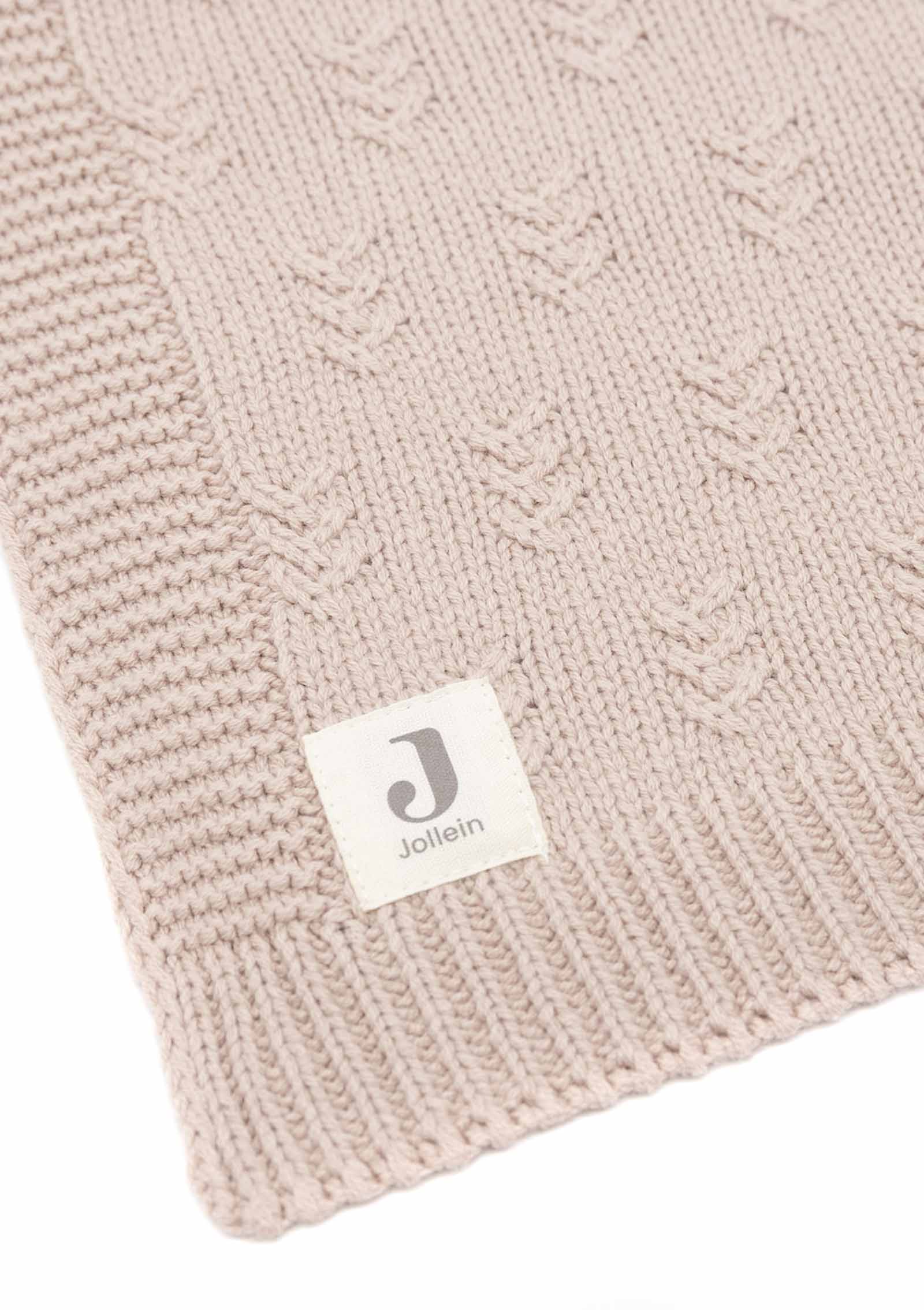 Jollein Decke Wiege 'Grain Knit' Wild Rose