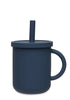 Silikon Becher mit Trinkhalm Jeans Blue