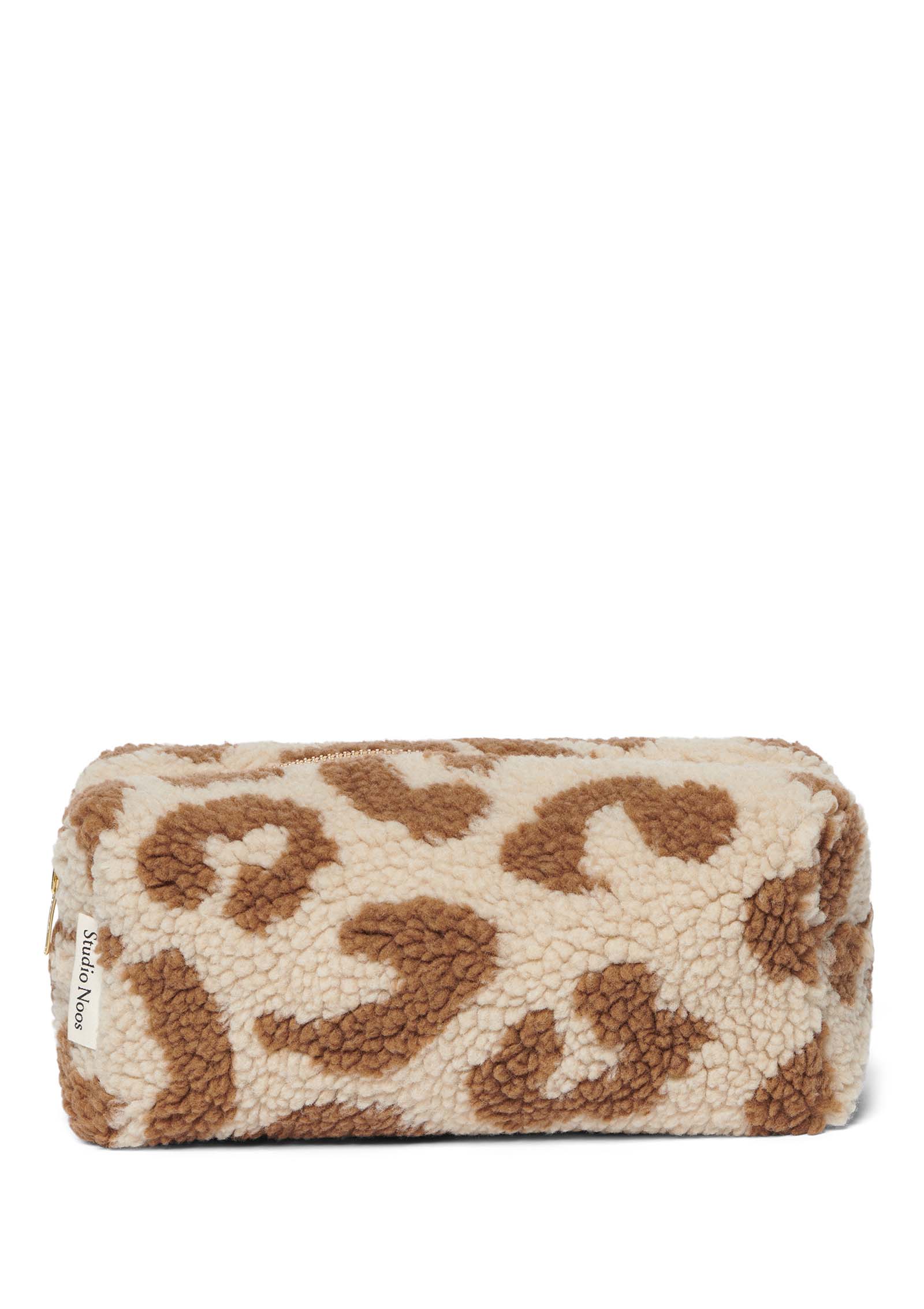 Studio Noos Kulturtasche 'Teddy Pouch' Leopard Ecru