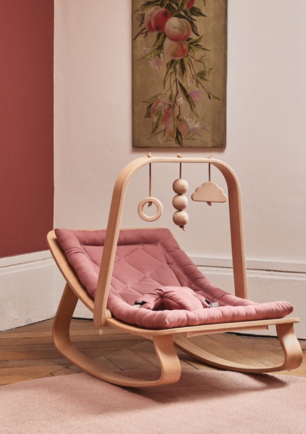 Charlie Crane Babywippe 'LEVO' Bois de Rose