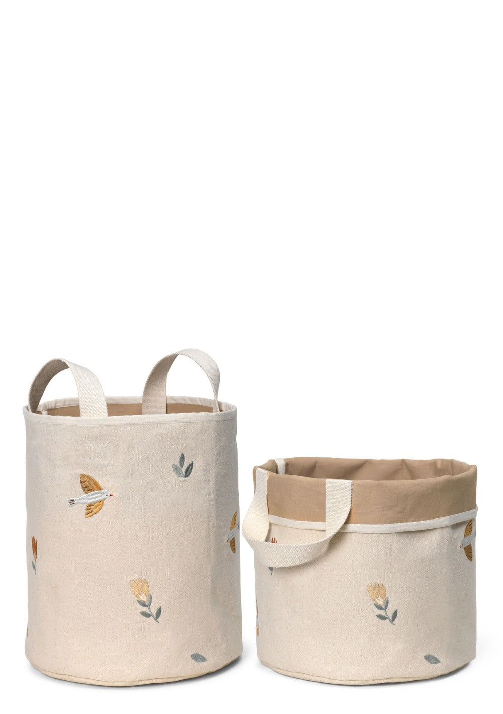 Dear April Bestickte Aufbewahrungskörbe Songbirds, 2er Set