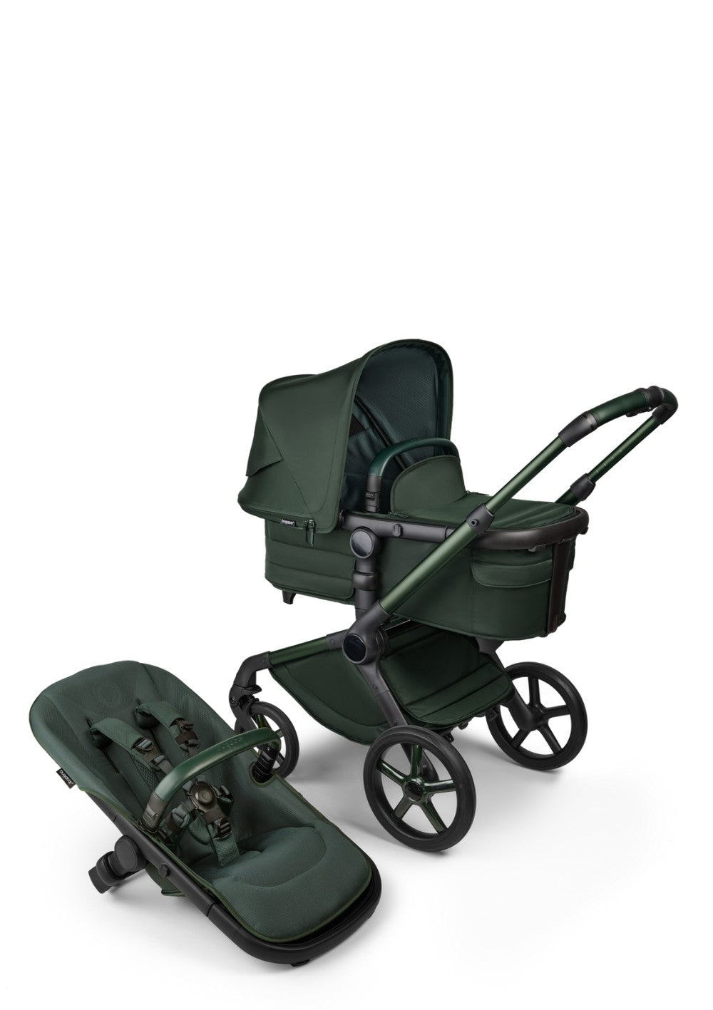 Bugaboo Fox 5 Kinderwagen Set Noir Limited Edition Midnight Green KIND DER STADT