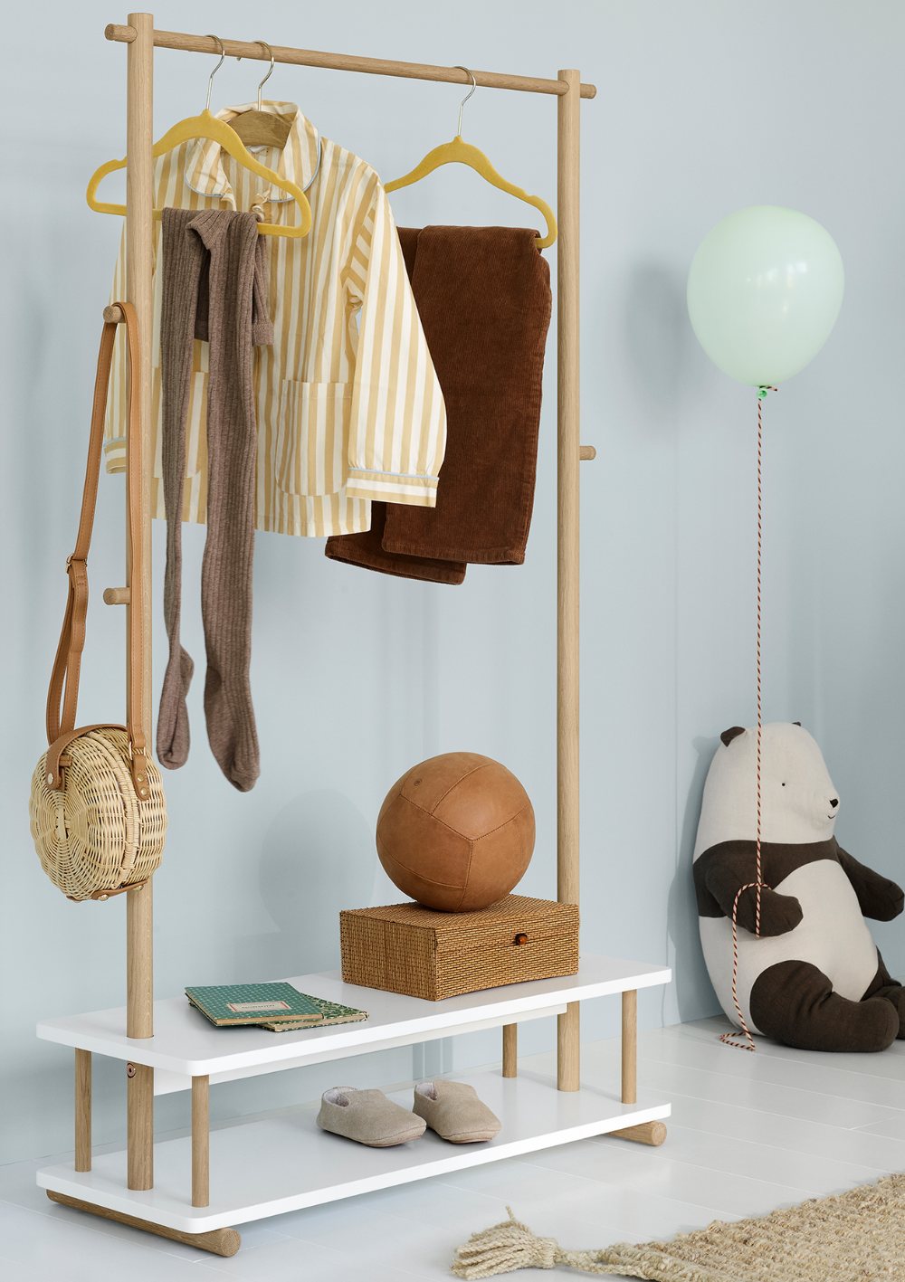 alice & fox kleiderständer mit aufbewahrung weiß Oliver Furniture 'Camp' Kleiderständer Weiß/Eiche