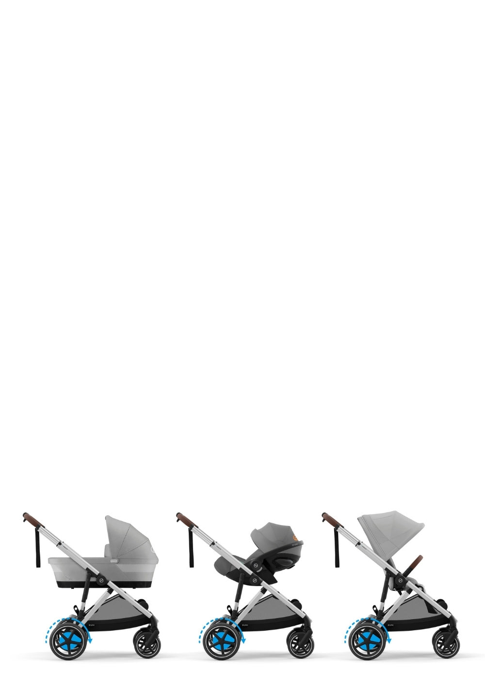 Kinderwagen 'e-Gazelle S' Silver / Stone Grey