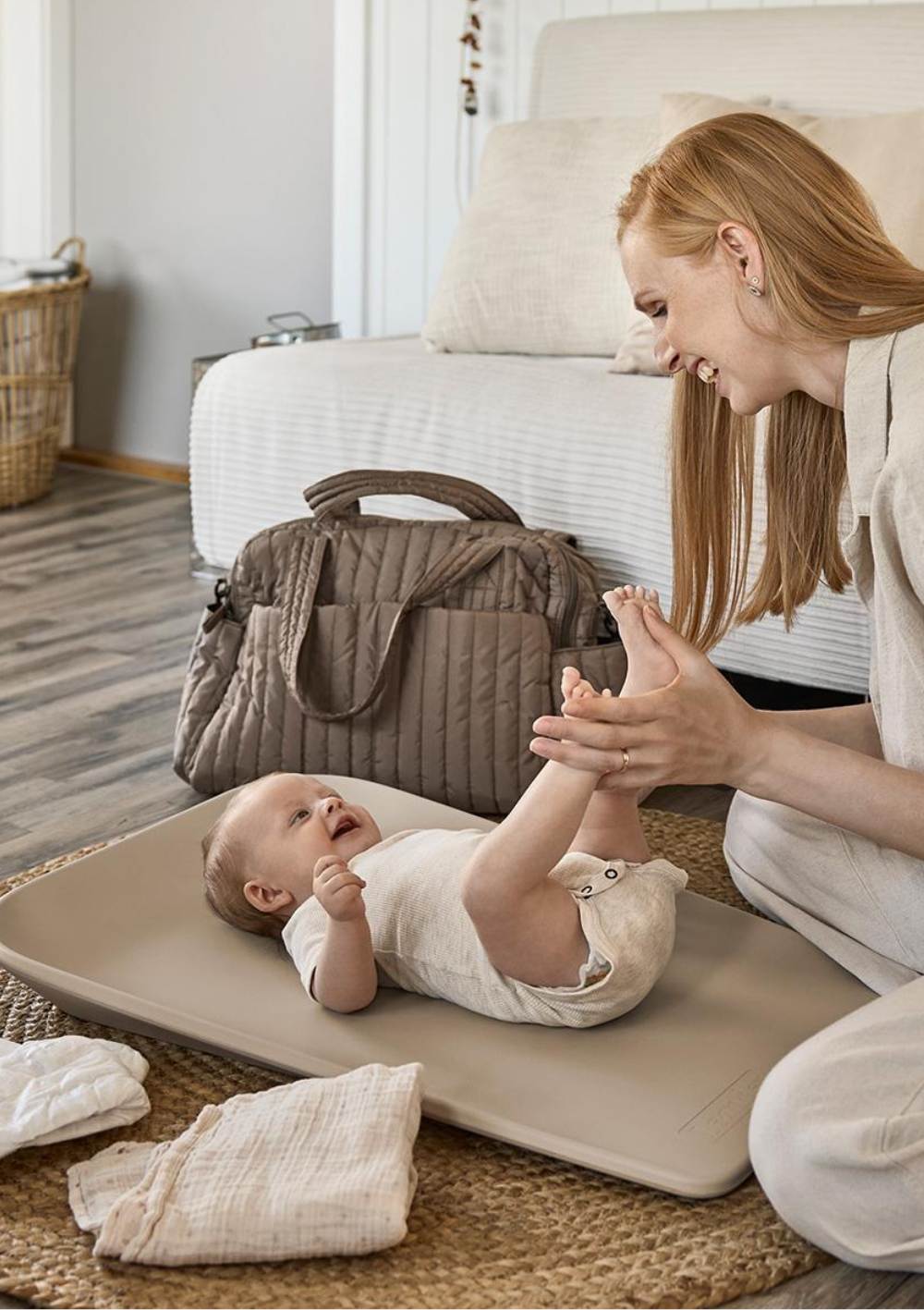 Leander Mini Wickelauflage 'Matty' Cappuccino