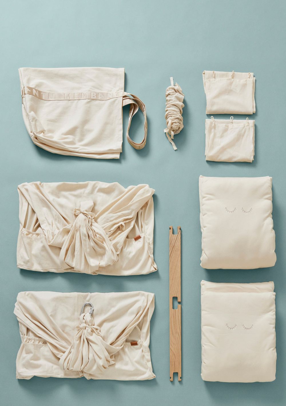 Membantu Federwiege Premium für Zwillinge Natur