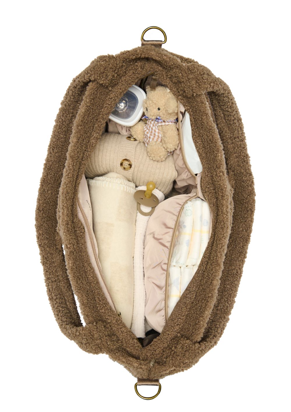 Studio Noos Wickeltasche 'Teddy Diaper Bag' Brown Hearts