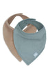 2er-Set Musselin Bandana Lätzchen Sea Green / Biscuit