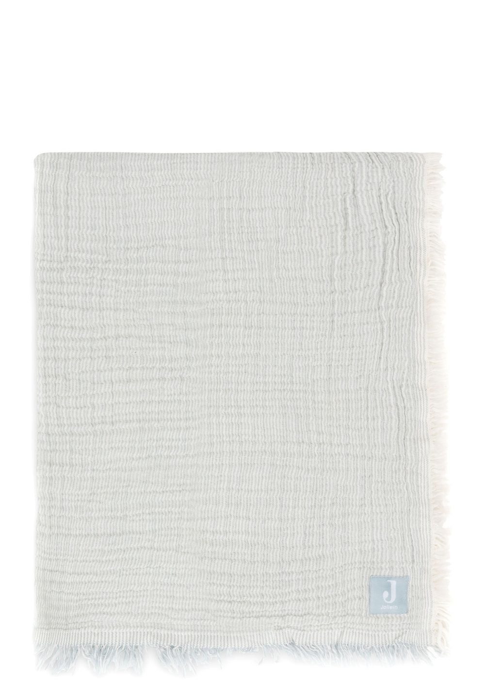 Musselin Decke 'Fringe Stripe' Sea Green 75 x 100 cm