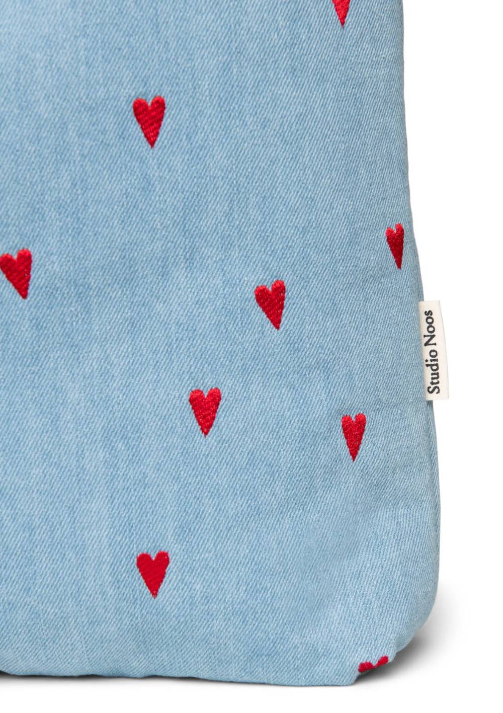 Studio Noos Tasche 'Denim Mom-Bag' Hearts - Detail Logo