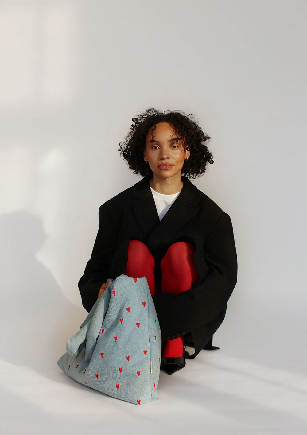 Studio Noos Tasche 'Denim Mom-Bag' Hearts