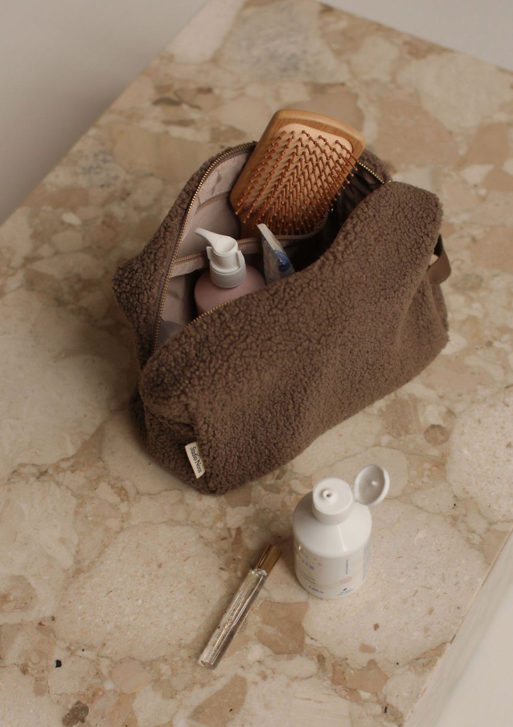 Studio Noos Kulturtasche 'Teddy Toiletry Bag' Brown