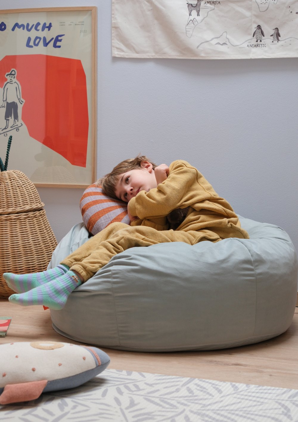 Funzy Sitzsack Velours Minz Hellgrün