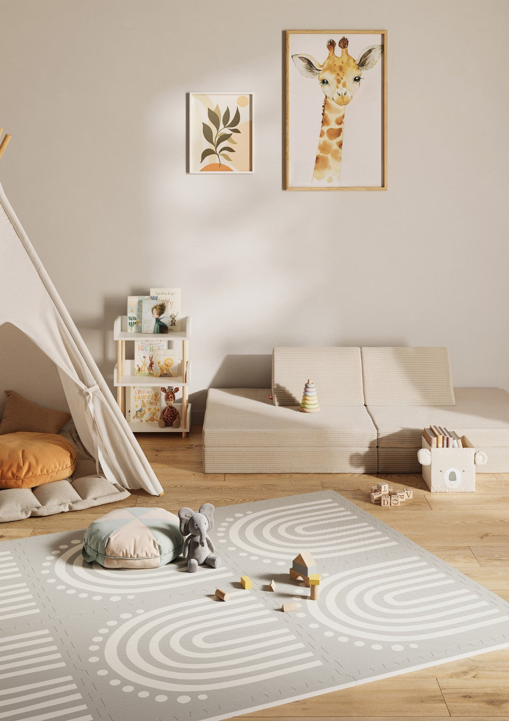 Funzy Spielmatte 'Arch' Delfin Grau 120 x 180 cm