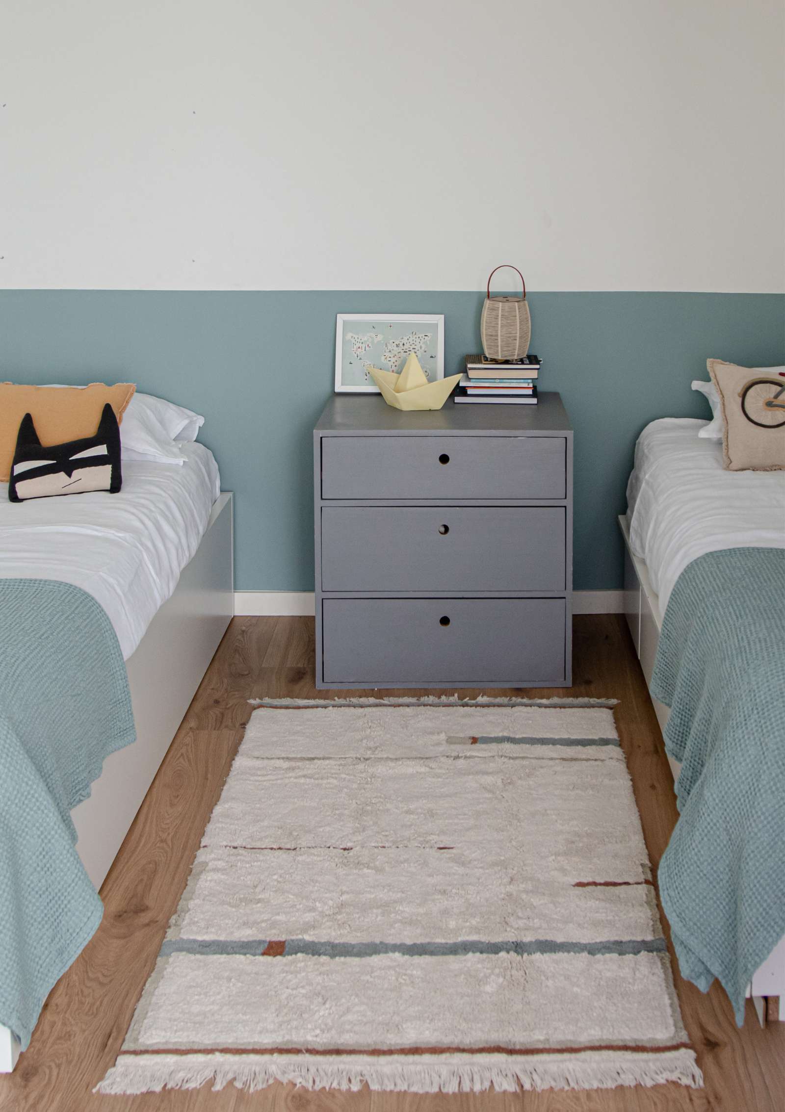 Lorena Canals Teppich 'Lanes Vintage' Blue 130 x 90 cm