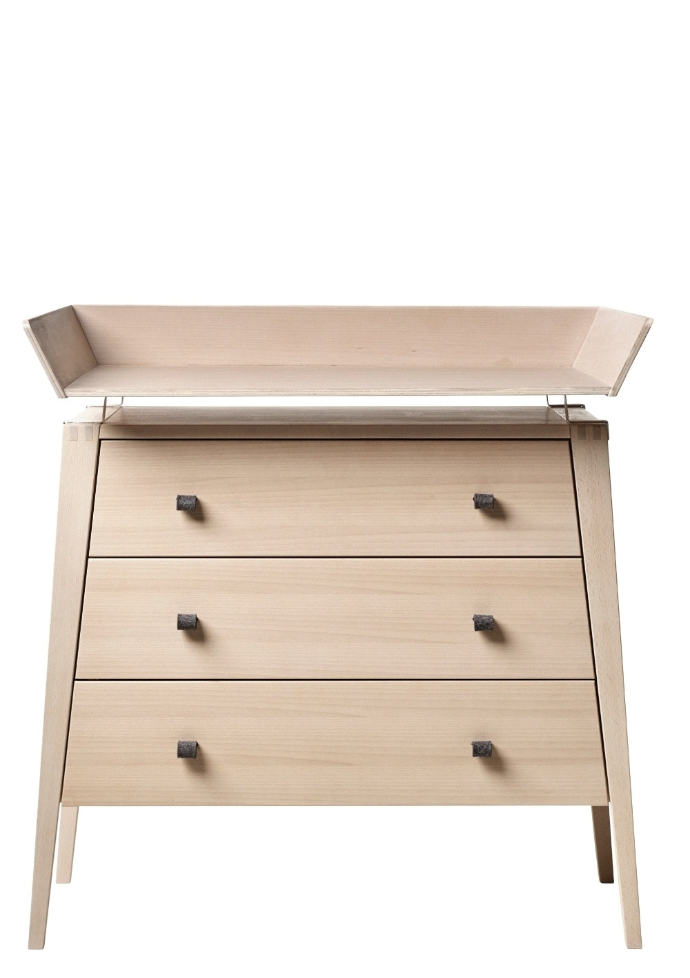Leander (Wickel-)Kommode 'Linea' mit Wickelaufsatz Buche