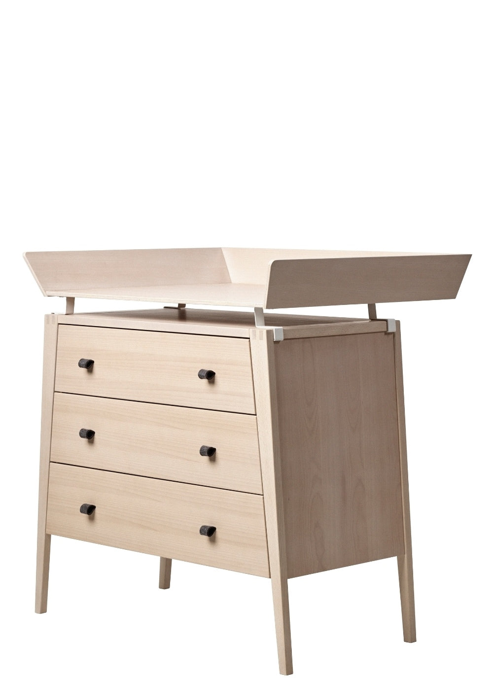 Leander (Wickel-)Kommode 'Linea' mit Wickelaufsatz Buche