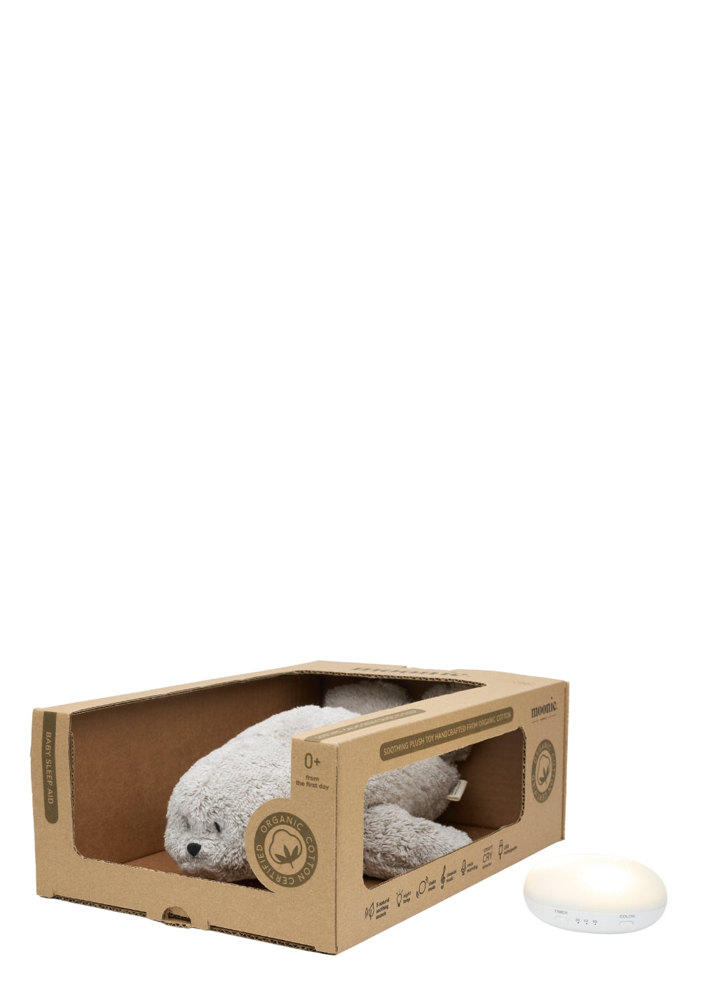 moonie Robbe mit Licht 'Organic Humming Seal' Gray