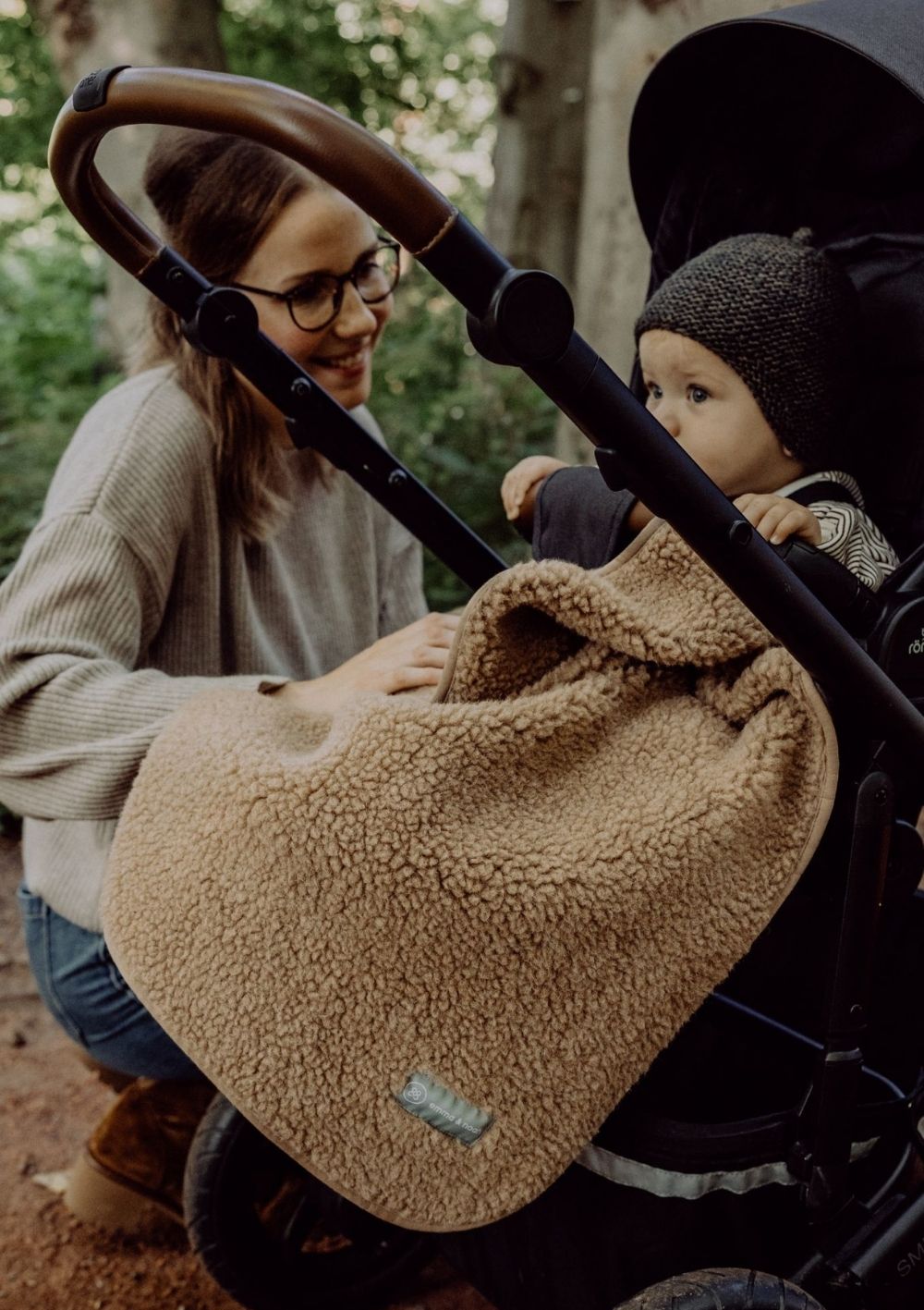 emma & noah Merino Teddy Kuscheldecke Essential Taupe 95 x 75 cm