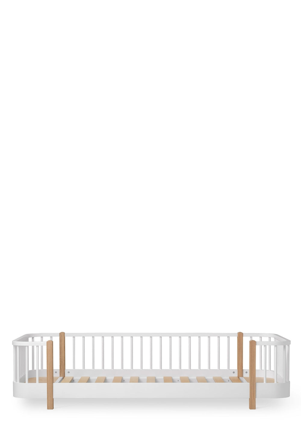Oliver Furniture Bodenbett 'Wood Original' Weiß / Eiche 200 x 90 cm