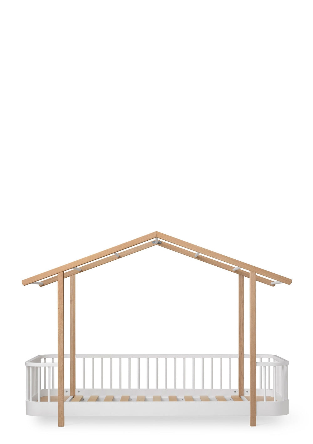 Oliver Furniture Hausbett 'Wood Original' Weiß / Eiche 200 x 90 cm