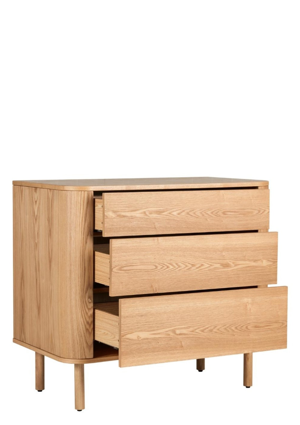 Quax Kommode 'Yume' Natural ash mit geöffneten Schubladen