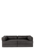 Family Sofa Cord Kiesel Grau