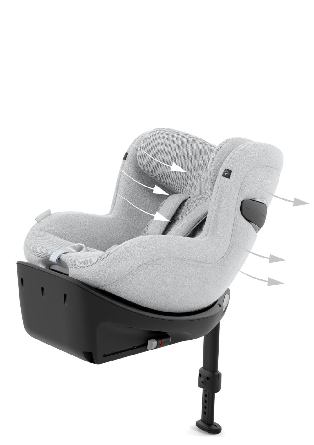 Cybex Kindersitz 'Sirona Ti i-Size PLUS' Platinum White mit Belüftungssystem