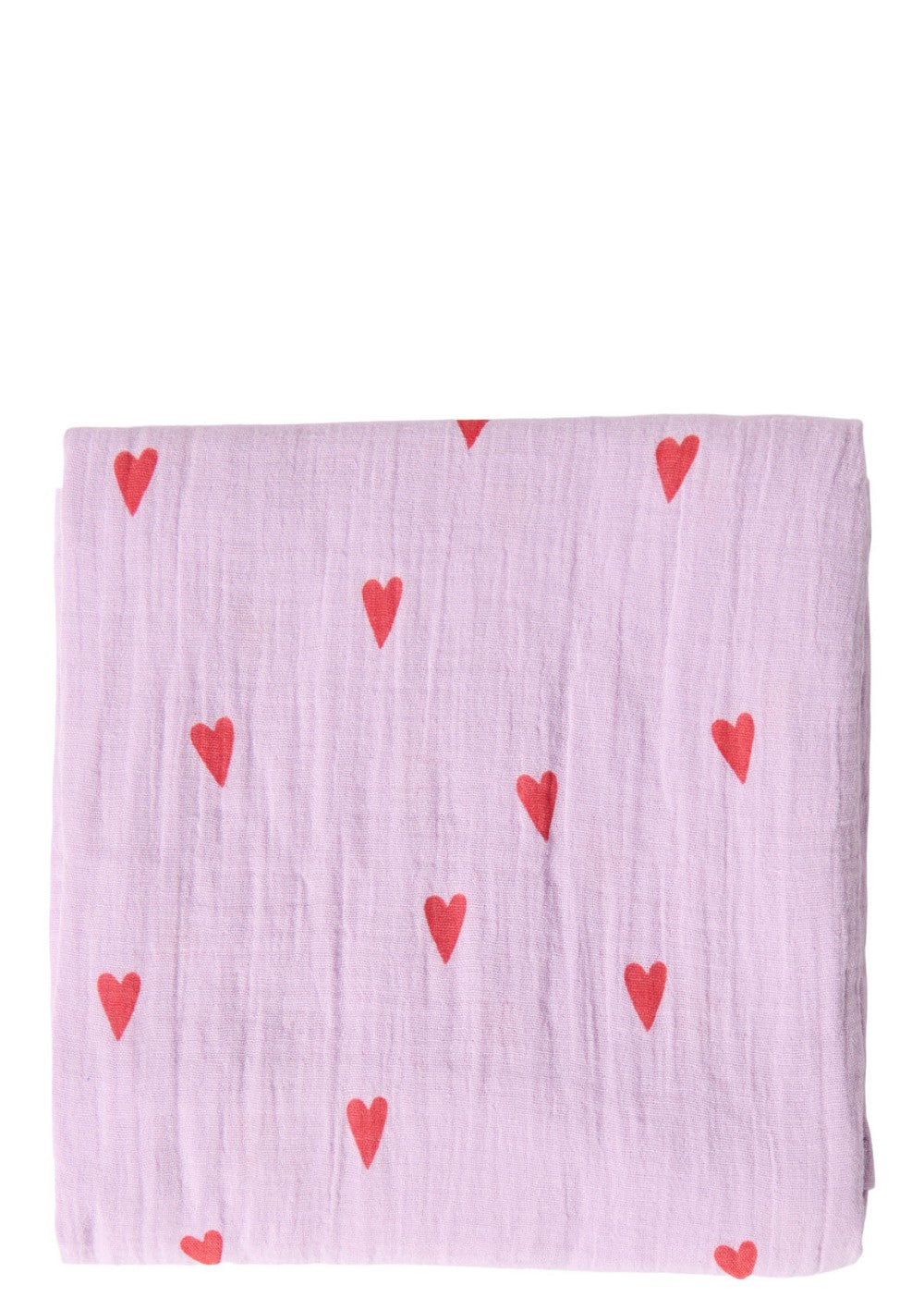 Studio Noos Musselin Mulltuch 'Swaddle Print Large' Purple Hearts 120 x 120 cm