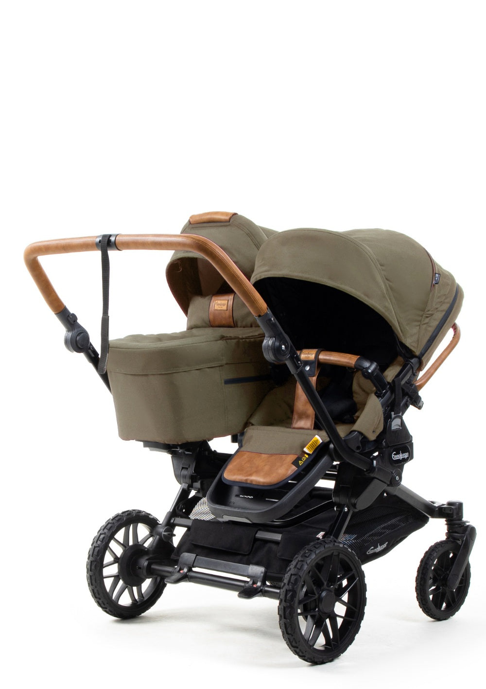 geschwisterwagen oder fahrradanhänger Emmaljunga Geschwisterwagen 'Double SENTO ERGO+' Outdoor Olive