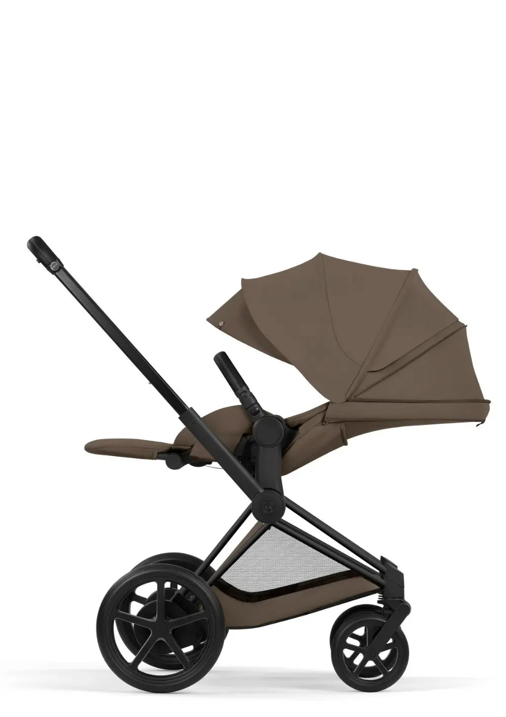 Cybex Kinderwagen-Set 'e-Priam Comfort' Coconut Brown (Frame Matt Black)