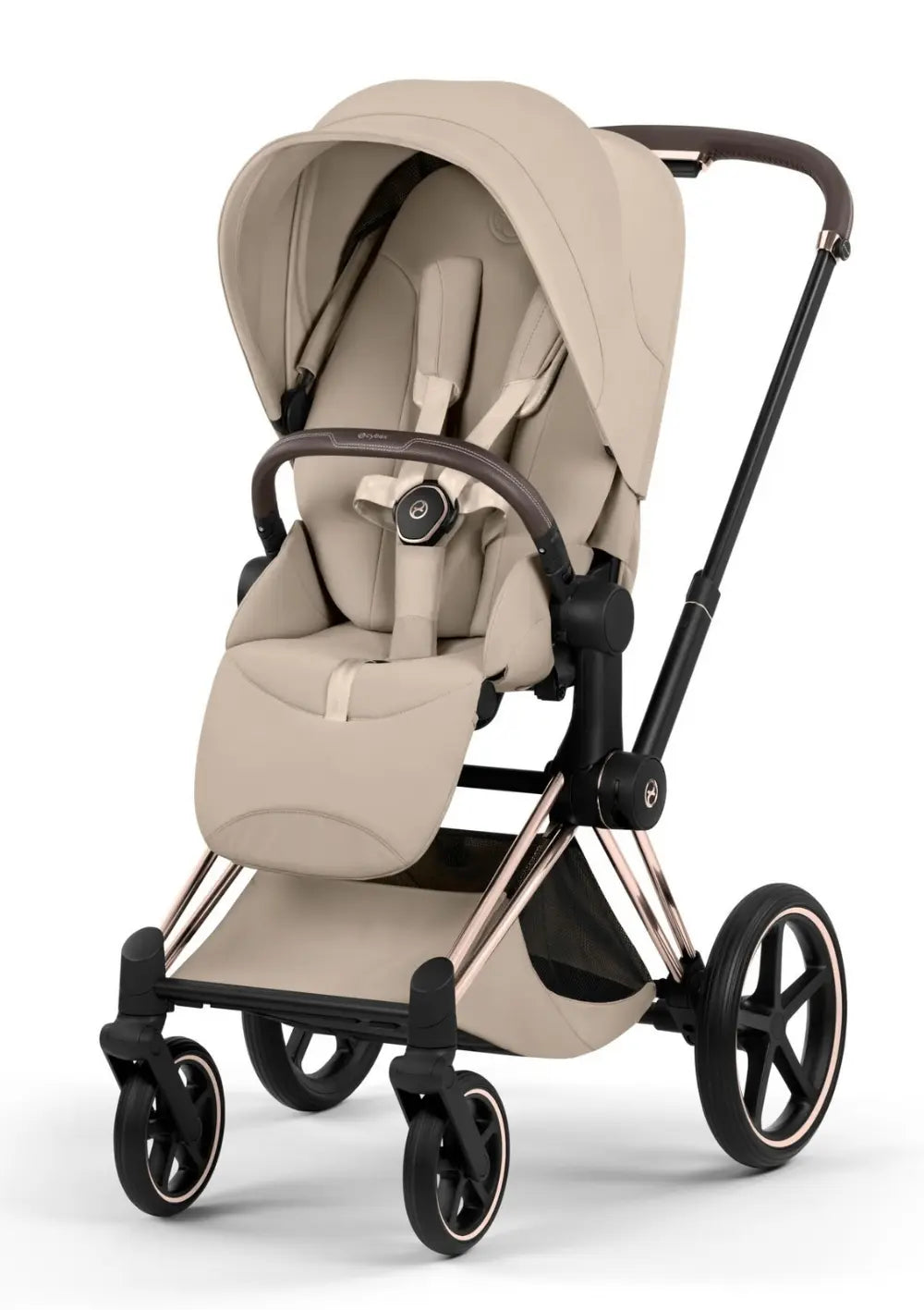 Cybex Kinderwagen-Set 'Priam Style' Cozy Beige (Frame Roségold)