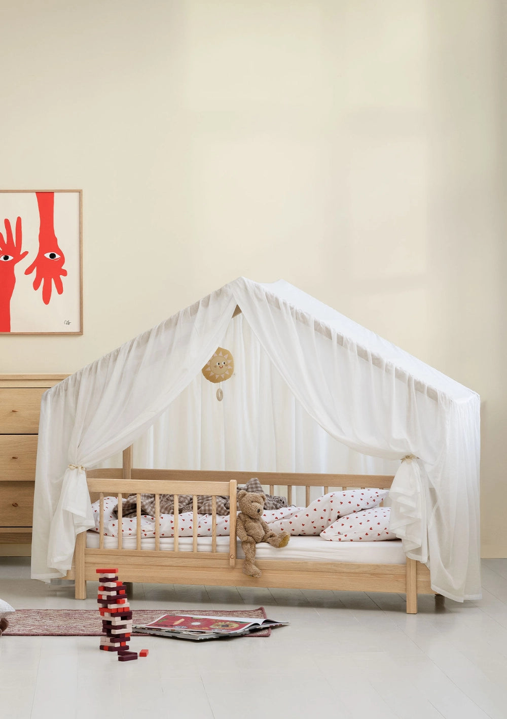 bett für zelt Oliver Furniture Hausbett 'Wood Mini+' Eiche 162 x 68 cm Camping Klaas Aggen in GST ONLY Size:EU45-UK11-USA11
