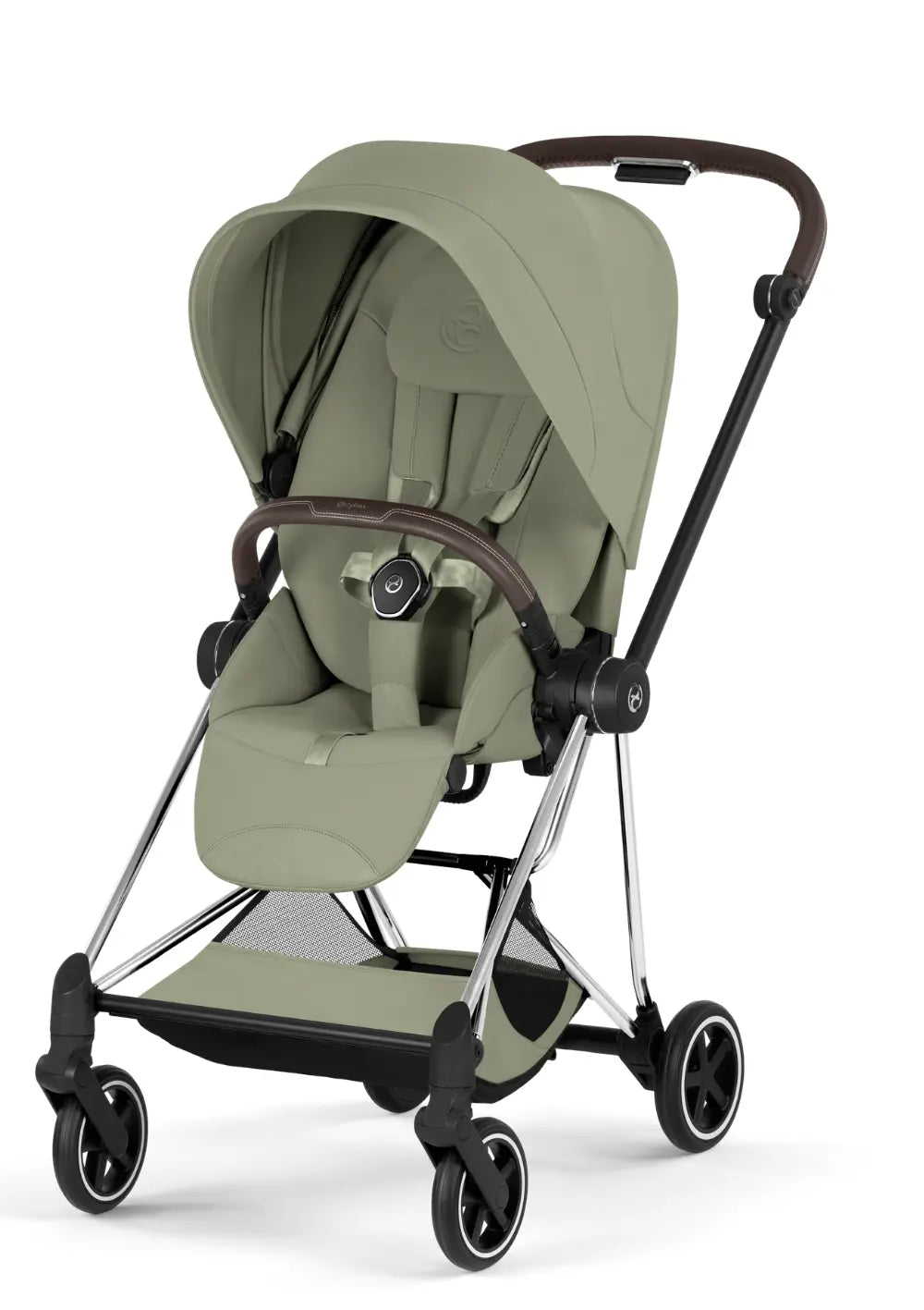 Cybex Kinderwagen-Set 'Mios' Sage Green / Chrome Brown Frame