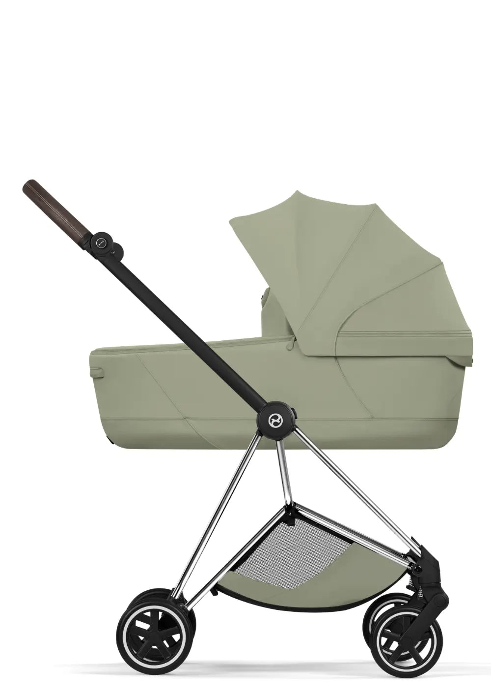 Cybex Kinderwagen-Set 'Mios' Sage Green / Chrome Brown Frame