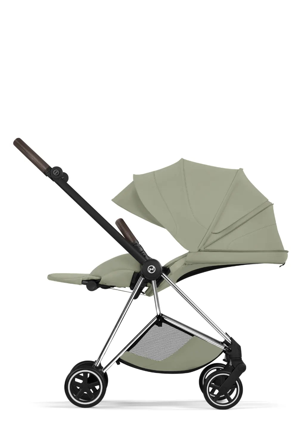 Cybex Kinderwagen-Set 'Mios' Sage Green / Chrome Brown Frame