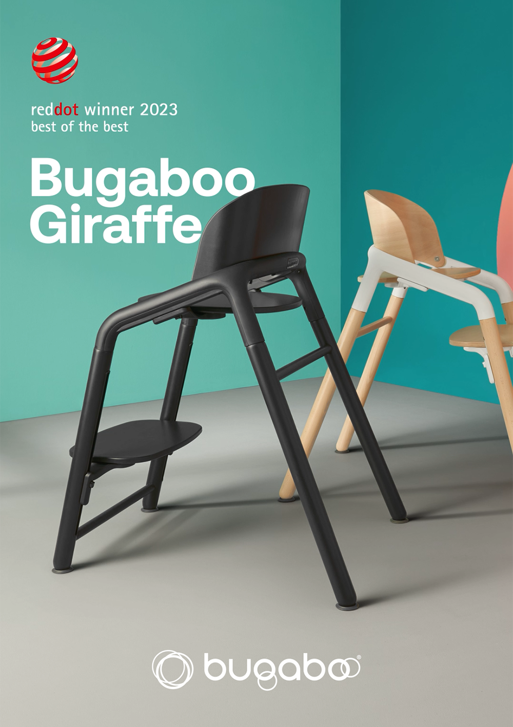 Giraffe Stuhl neutrales Holz / Weiß