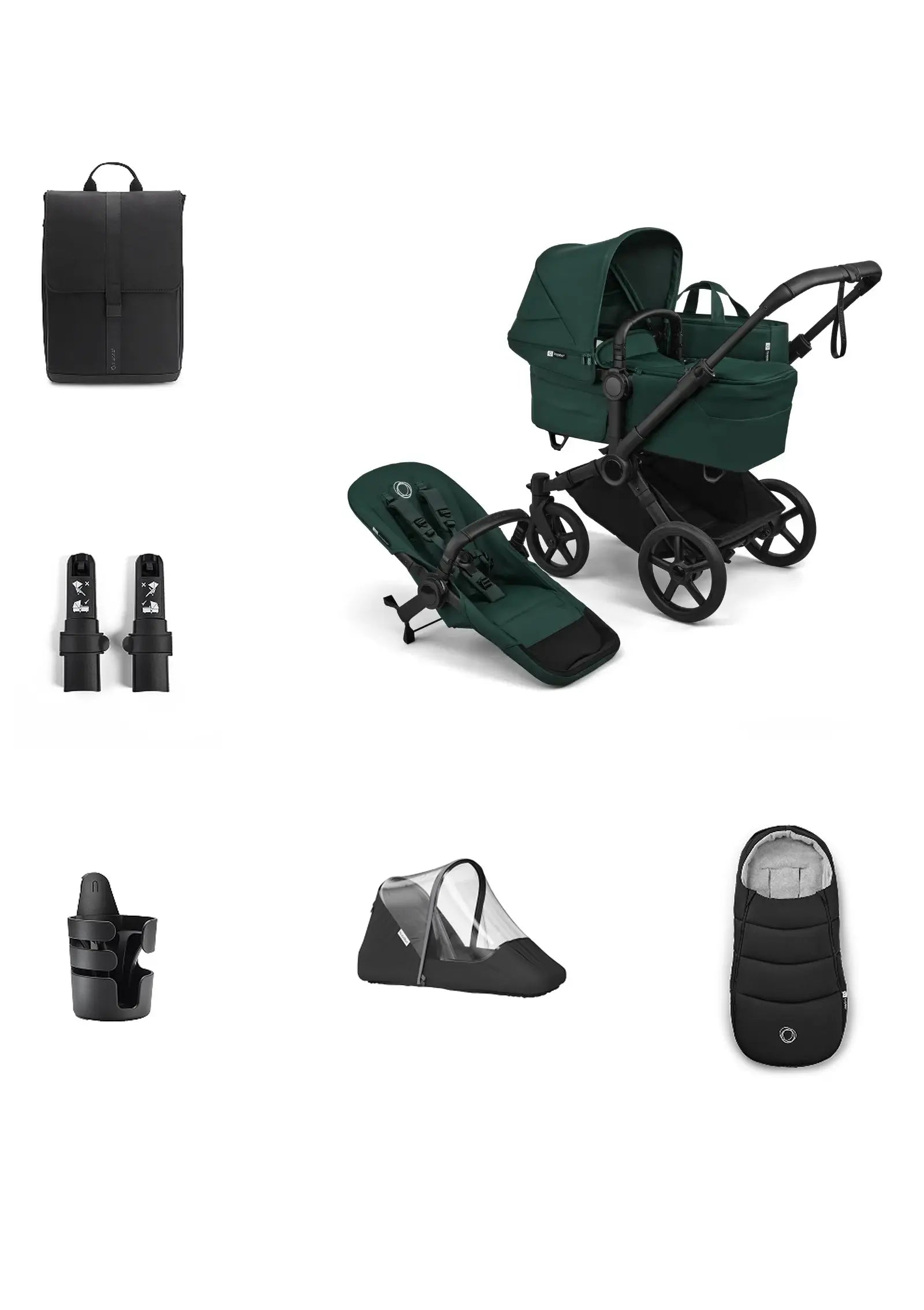 Bugaboo 'Donkey 6 Single' Bundle – Unverzichtbares Kinderwagen-Set Fern  Green